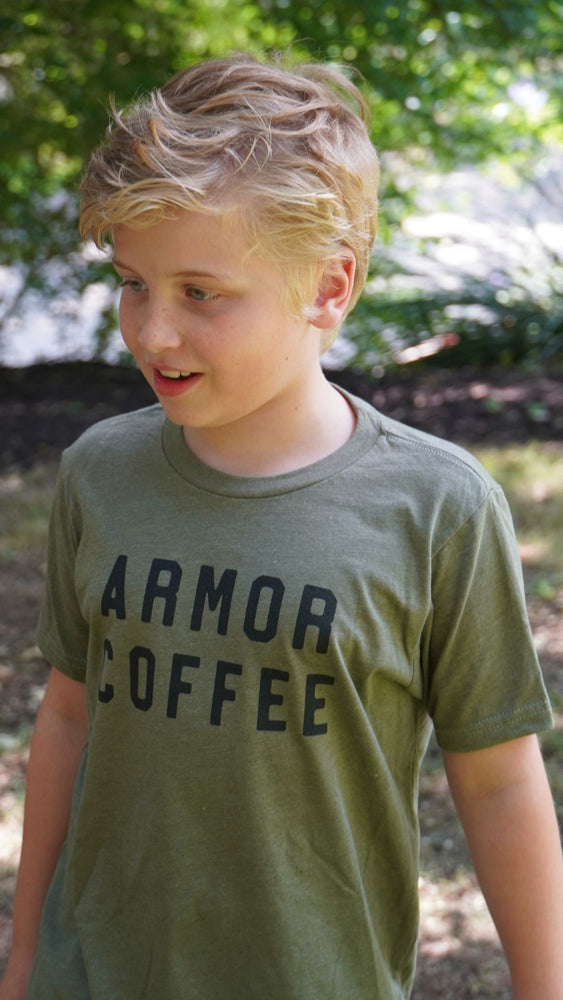 Kids Armor Green Block Text T-Shirt