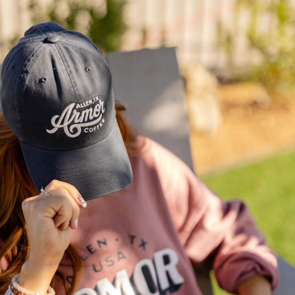 Blue Coffee Script Hat